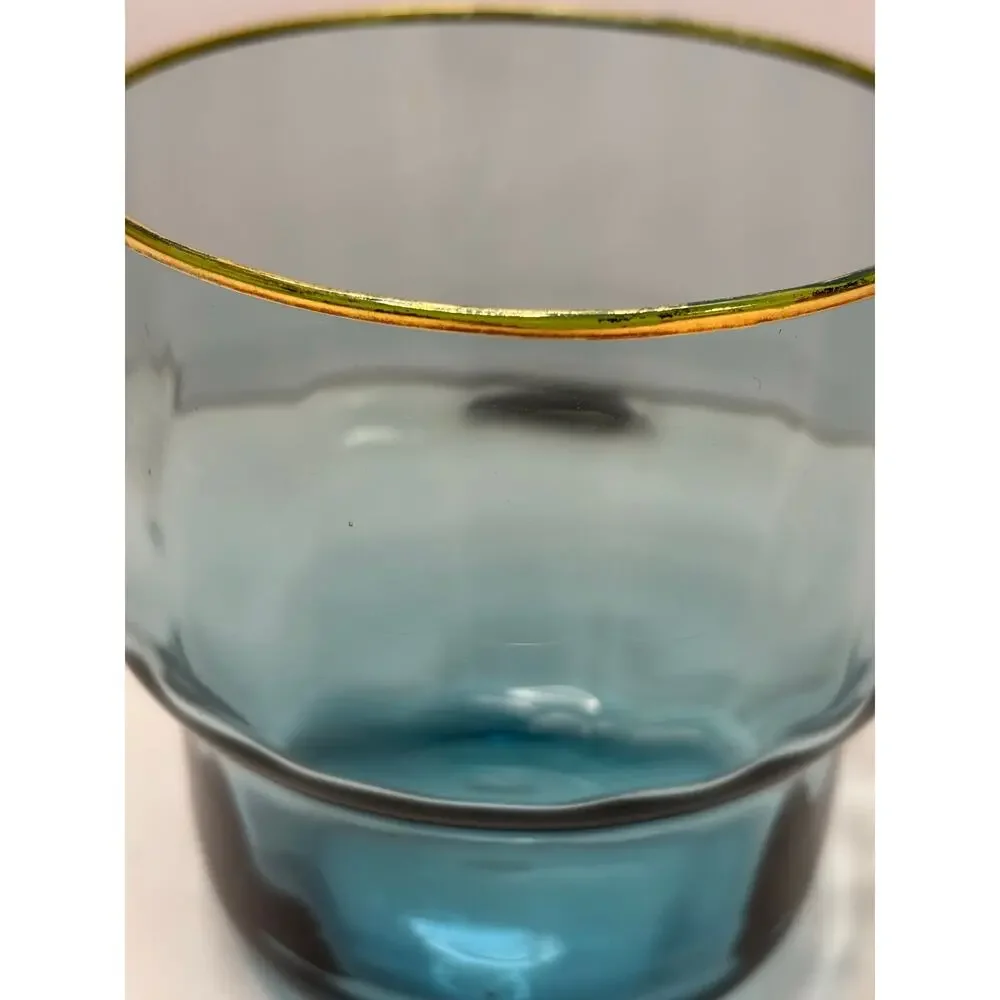 Scott Living Gold Band Contemporary Drinkware Glass Replacement Teal 16 oz